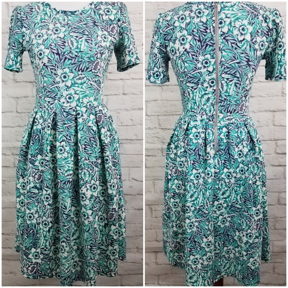 LuLaRoe Dresses & Skirts - LuLaRoe Amelia Dress Short Sleeve Exposed Zipper S